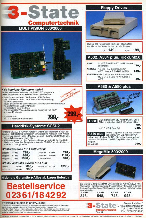 3-State A580 & A580 Plus - Vintage Advert - Date: 1992-02, Origin: DE
