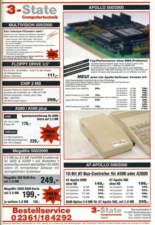 3-State Chip 2 MB - Vintage Advert - Date: 1993-01, Origin: DE