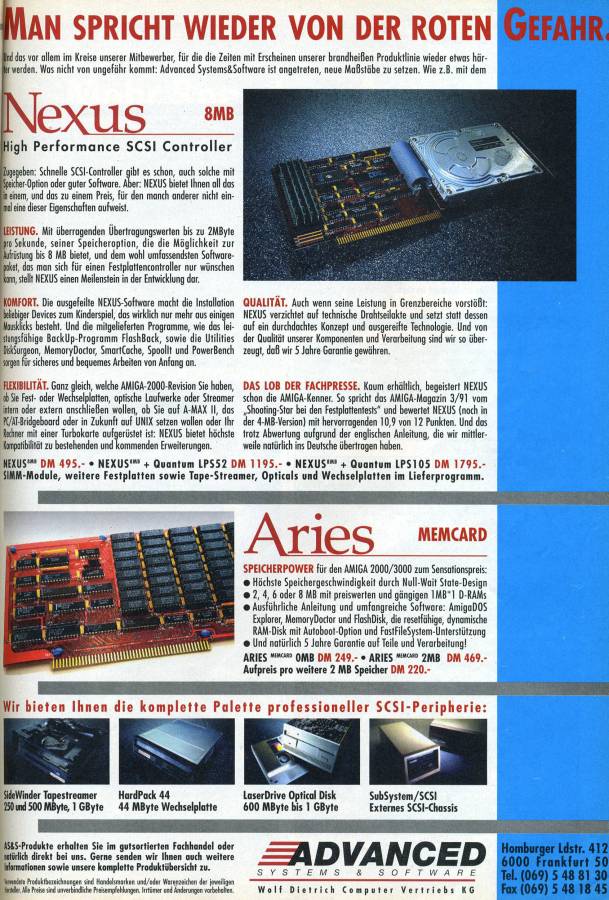Integrated Memory Products Aries - Vintage Advert - Date: 1991-06, Origin: DE