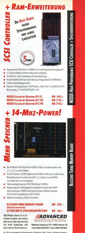 Phase 5 Digital Products Blizzard Turbo Memory - Vintage Advert - Date: 1992-10, Origin: DE