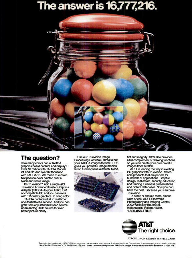 AT&T / TrueVision Targa - Vintage Advert - Date: 1986-03, Origin: US