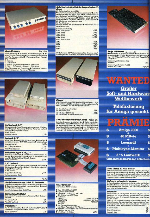Alcomp SCSI Interface - Vintage Ad (Datum: 1989-11, Herkunft: DE)