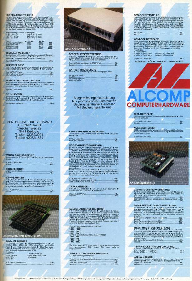 Alcomp SCSI Interface - Vintage Ad (Datum: 1990-11, Herkunft: DE)