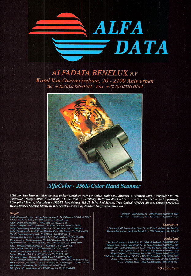 Alfa Data AlfaColor - Zeitgenössische Werbung - Datum: 1994-01, Herkunft: NL