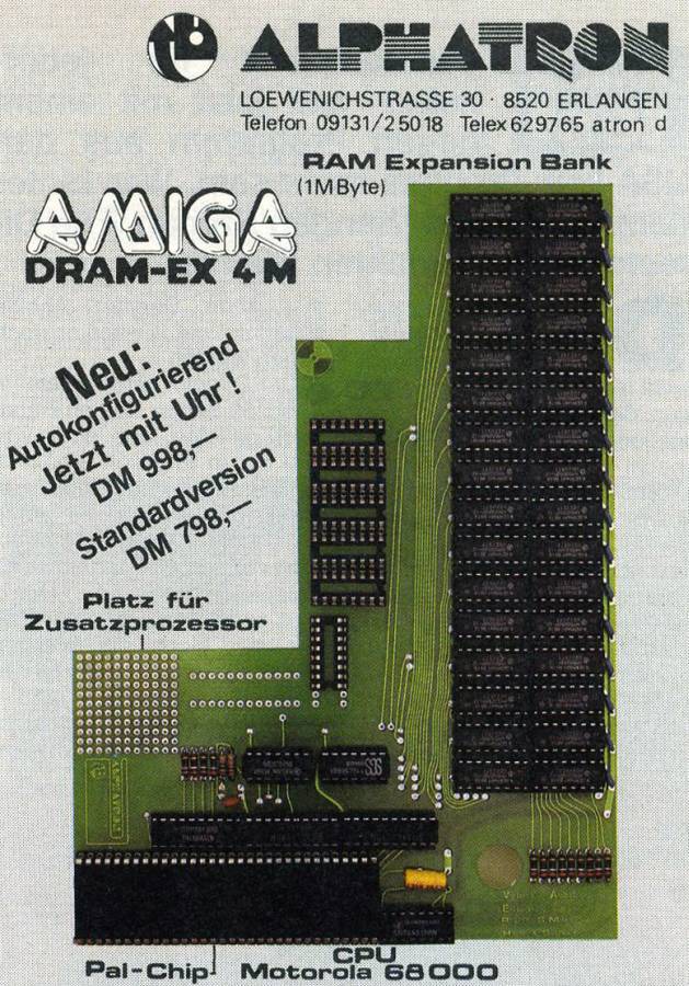 Alphatron DRAM-EX 4M - Vintage Advert - Date: 1988-06, Origin: DE