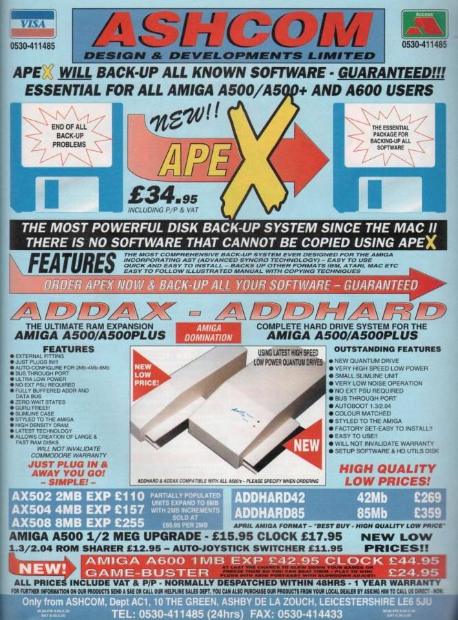Ashcom Design ADDAX AX508 - Vintage Ad (Datum: 1993-01, Herkunft: GB)