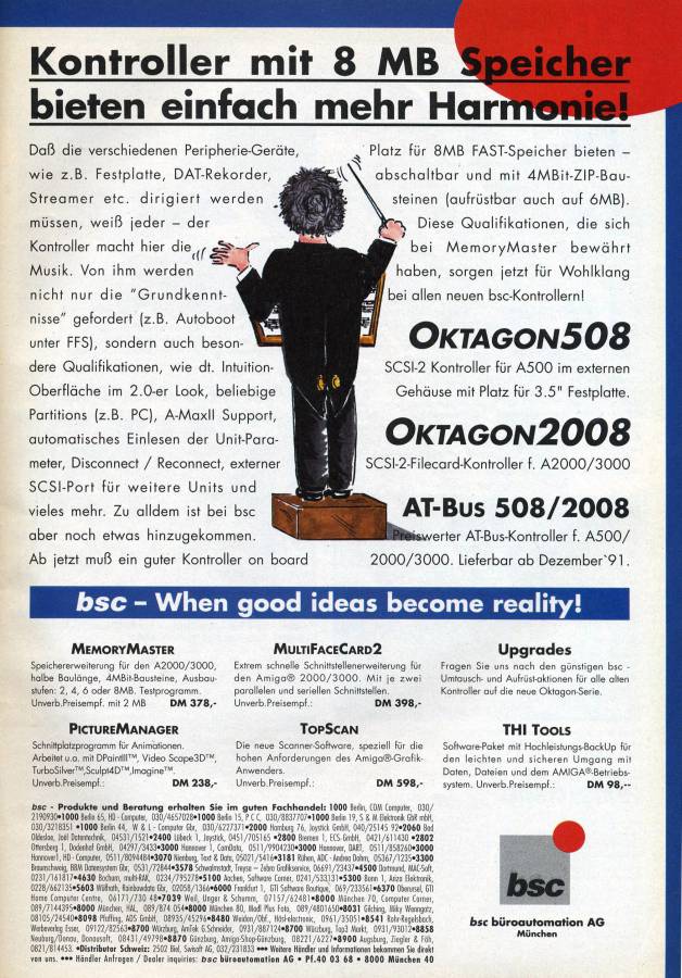 BSC / Alfa Data Oktagon 500 & 508 - Vintage Advert - Date: 1991-11, Origin: DE