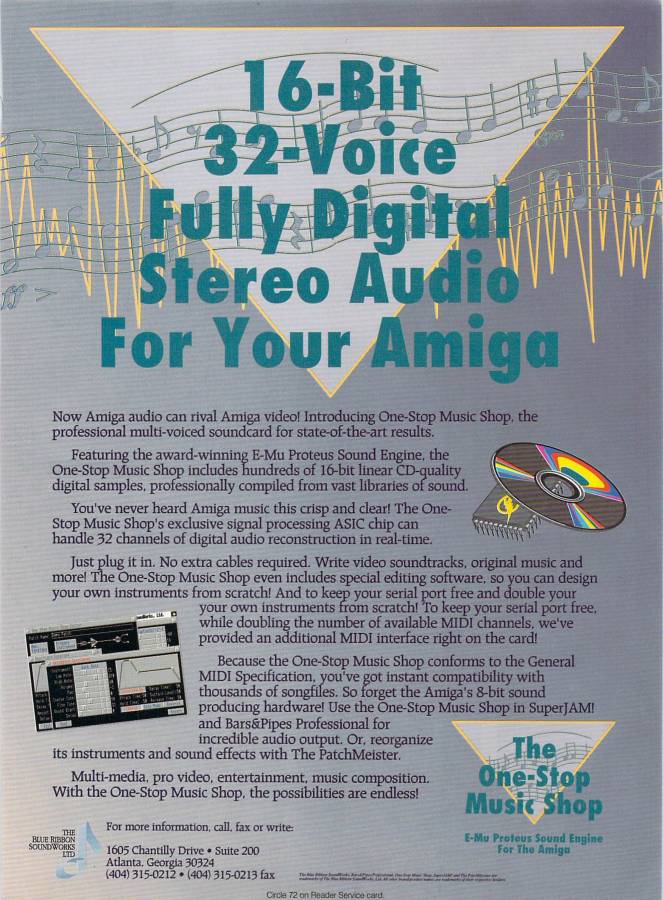 Blue Ribbon Soundworks One Stop Music Shop - Vintage Advert - Date: 1993-01, Origin: US