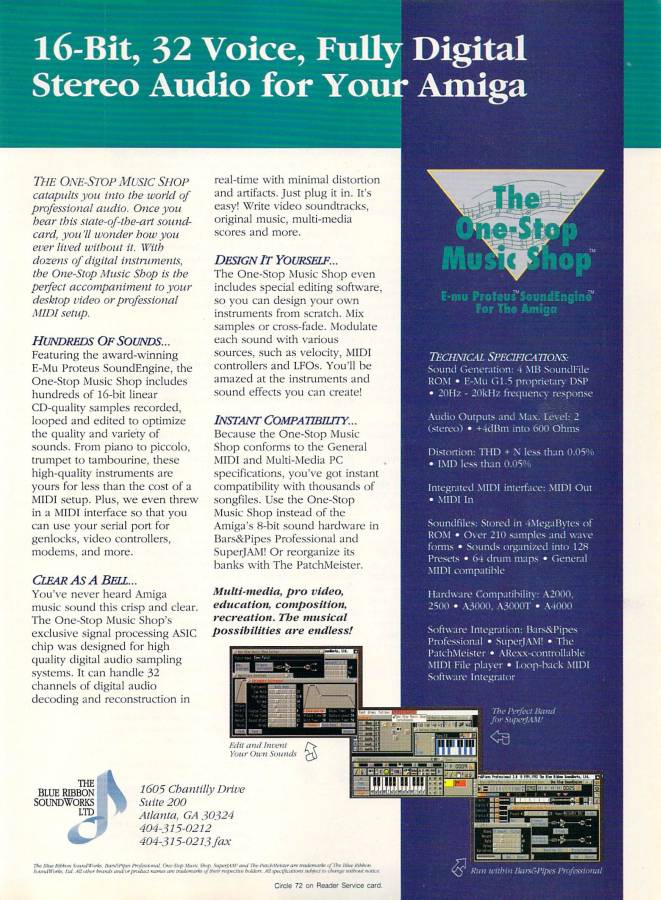 Blue Ribbon Soundworks One Stop Music Shop - Vintage Ad (Datum: 1993-04, Herkunft: US)