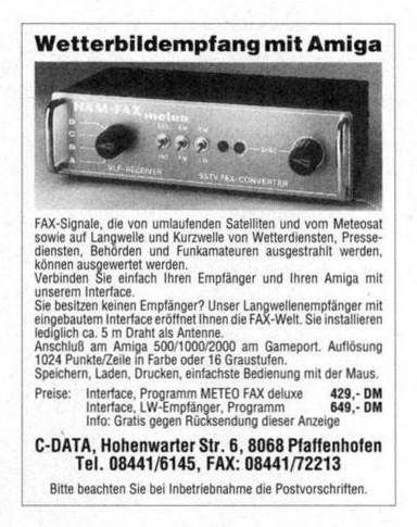 Karl J. Ebensberger / C-Data HAM-FAX - Vintage Advert - Date: 1990-11, Origin: DE