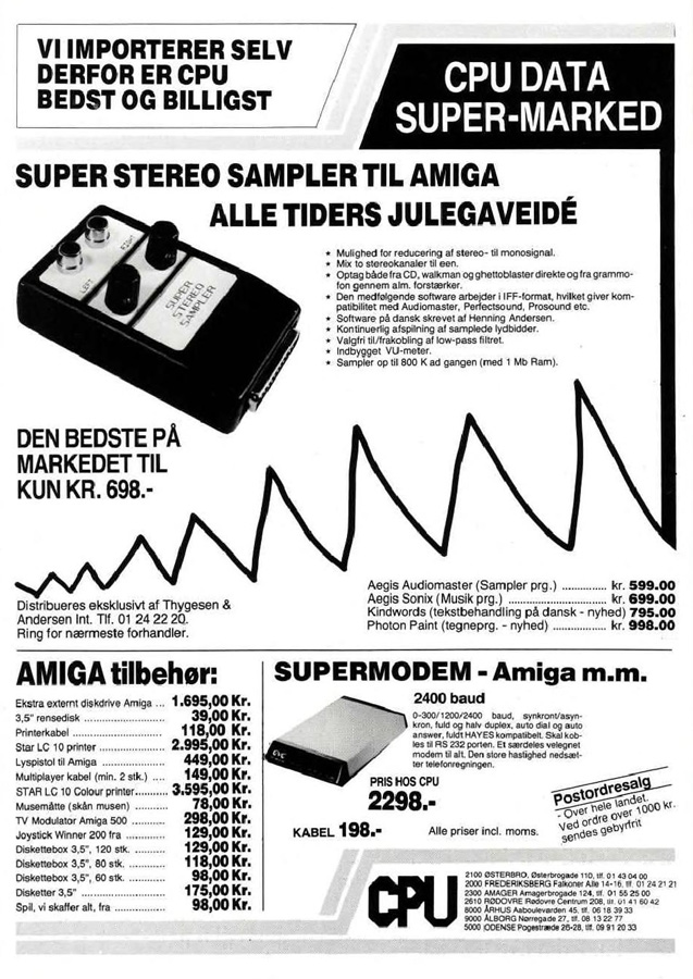 Power Production Super Stereo Sampler - Zeitgen&ouml;ssische Werbung - Datum: 1988-11, Herkunft: DK