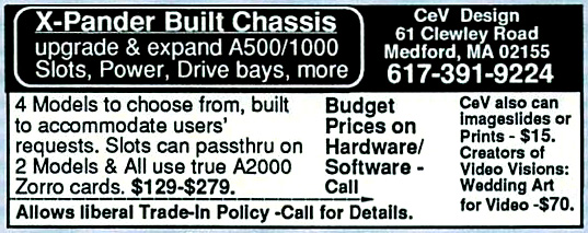 CeV Design X-Pander Chassis - Zeitgen&ouml;ssische Werbung - Datum: 1993-01, Herkunft: US