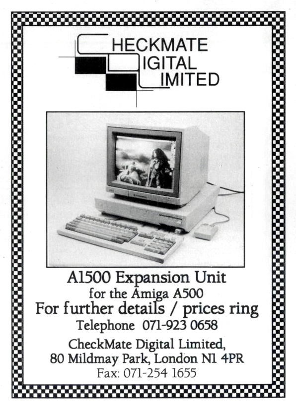 Checkmate Digital A1500 - Zeitgen&ouml;ssische Werbung - Datum: 1990-07, Herkunft: UK