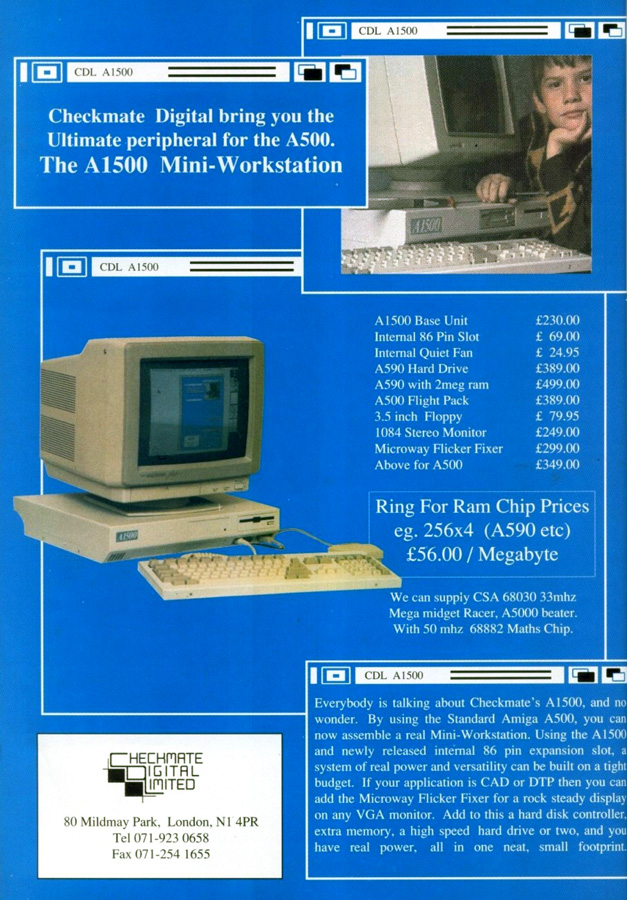 Checkmate Digital A1500 - Zeitgen&ouml;ssische Werbung - Datum: 1990-11, Herkunft: UK