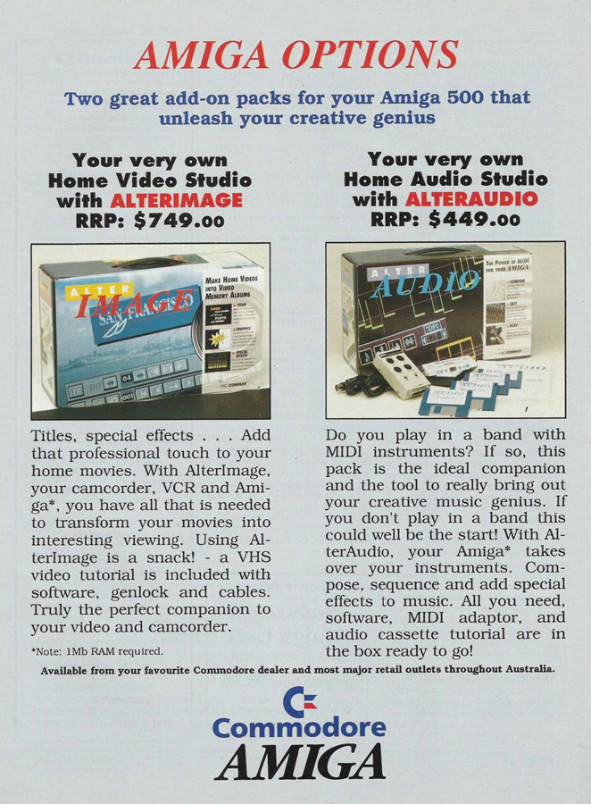 Commodore Alter Audio - Zeitgen&ouml;ssische Werbung - Datum: 1991-08, Herkunft: AU