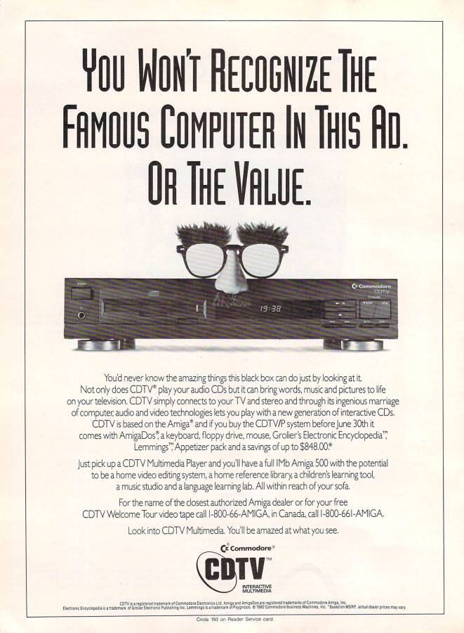 Commodore CDTV - Vintage Advert - Date: 1992-05, Origin: US