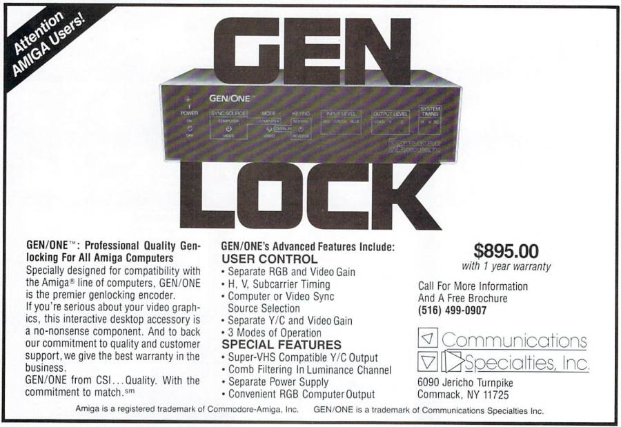 Communications Specialties GEN/ONE - Vintage Advert - Date: 1988-08, Origin: US