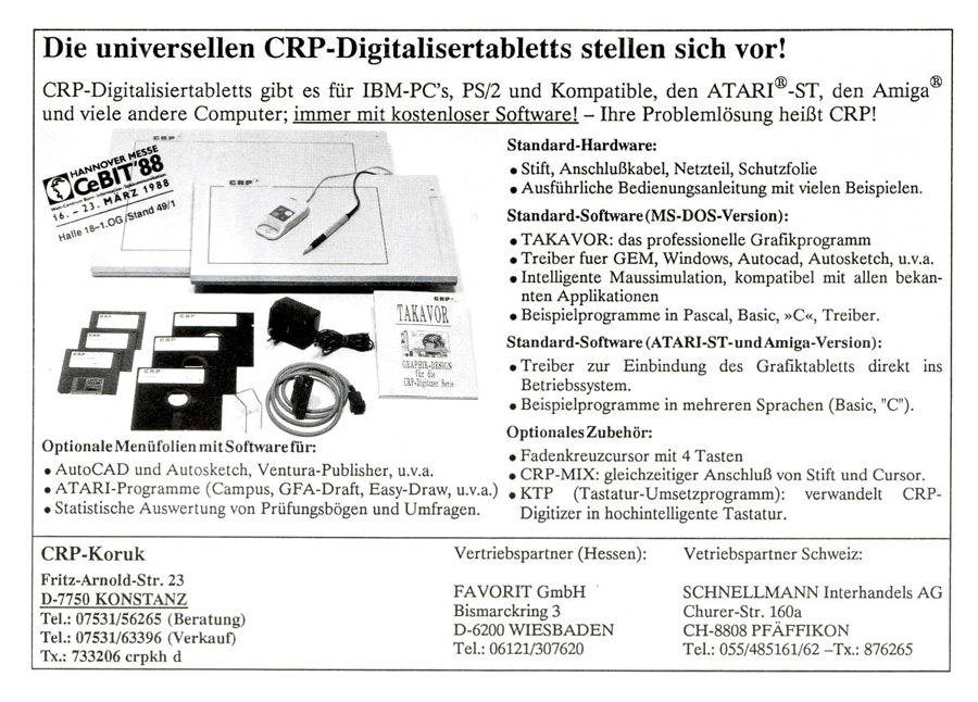 CRP-Koruk CRP-Digitizer - Zeitgen&ouml;ssische Werbung - Datum: 1988-03, Herkunft: DE
