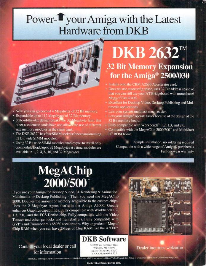 DKB MegAChip 2000/500 - Vintage Ad (Datum: 1992-04, Herkunft: US)