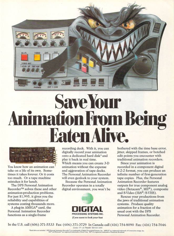 Digital Processing Systems Personal Animation Recorder - Vintage Advert - Date: 1993-06, Origin: US
