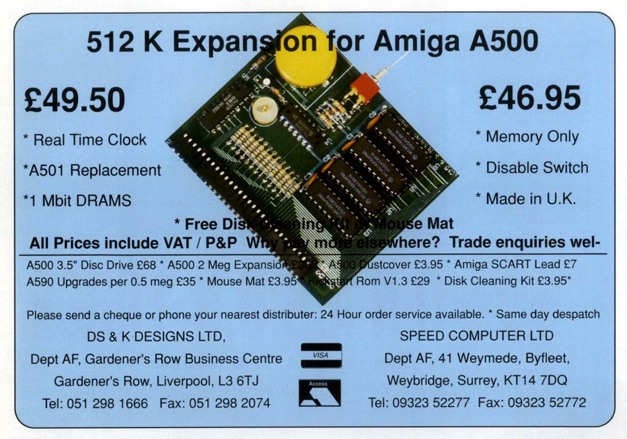 DS & K Designs 512K Expansion - Vintage Advert - Date: 1990-07, Origin: GB