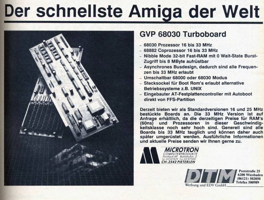 Great Valley Products A3001 (Impact A2000-030) - Vintage Advert - Date: 1989-10, Origin: DE