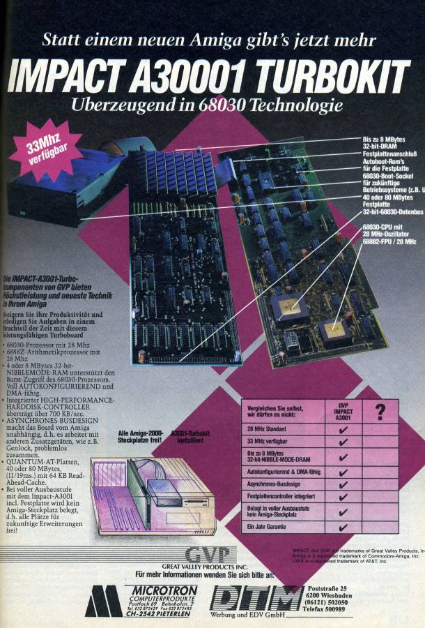 Great Valley Products A3001 (Impact A2000-030) - Vintage Advert - Date: 1990-05, Origin: DE