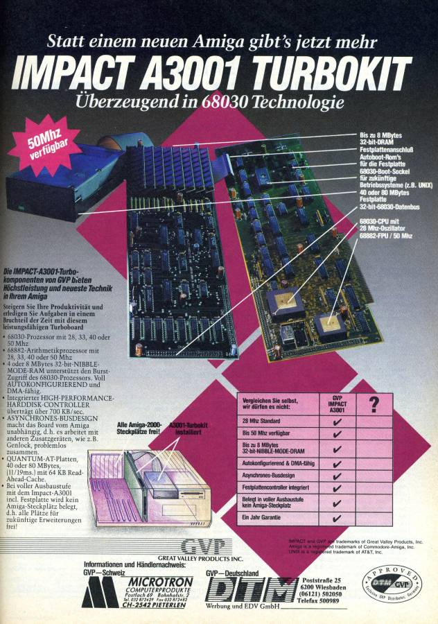 Great Valley Products A3001 (Impact A2000-030) - Vintage Advert - Date: 1990-06, Origin: DE
