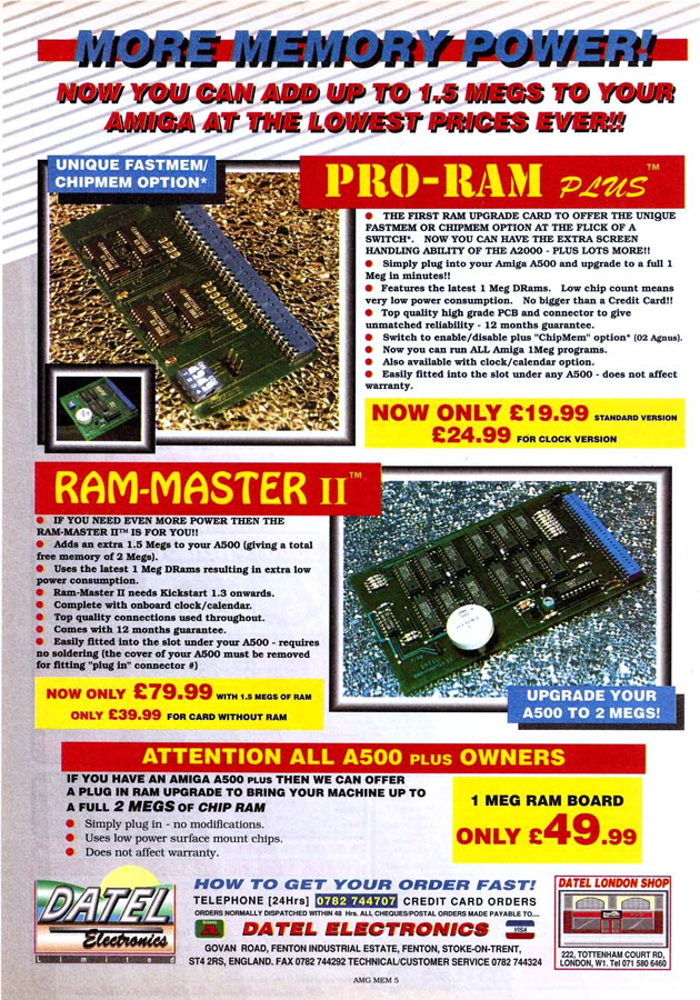 Datel Electronics Pro-RAM Plus - Vintage Advert - Date: 1992-01, Origin: UK