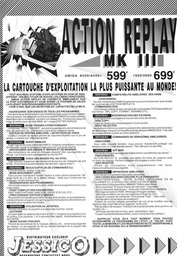 Datel Electronics Action Replay Mk I, II & III - Vintage Advert - Date: 1992-07, Origin: FR