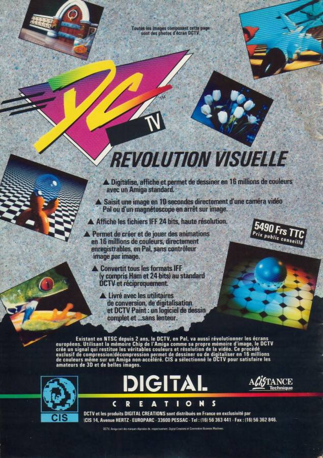 Digital Creations / Progressive Image DCTV - Vintage Advert - Date: 1992-01, Origin: FR
