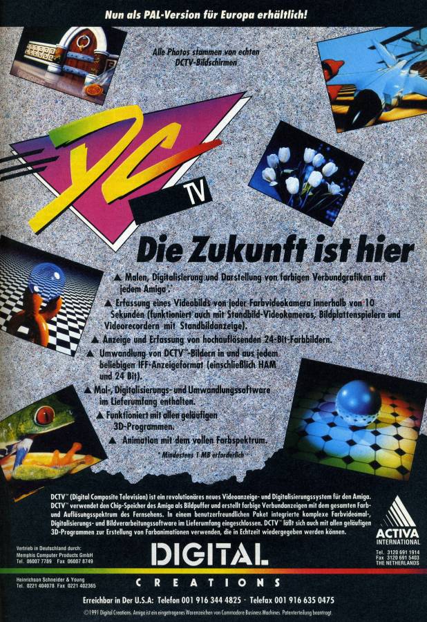 Digital Creations / Progressive Image DCTV - Vintage Advert - Date: 1992-01, Origin: DE