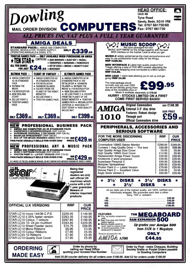Dowling Computers Megaboard 500 - Vintage Advert - Date: 1990-07, Origin: GB