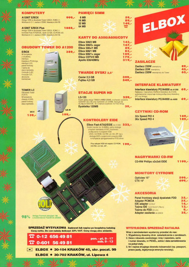 Elbox FastATA 1200 (FastATA-2/EIDE) - Zeitgen&ouml;ssische Werbung - Datum: 1999-01, Herkunft: PL