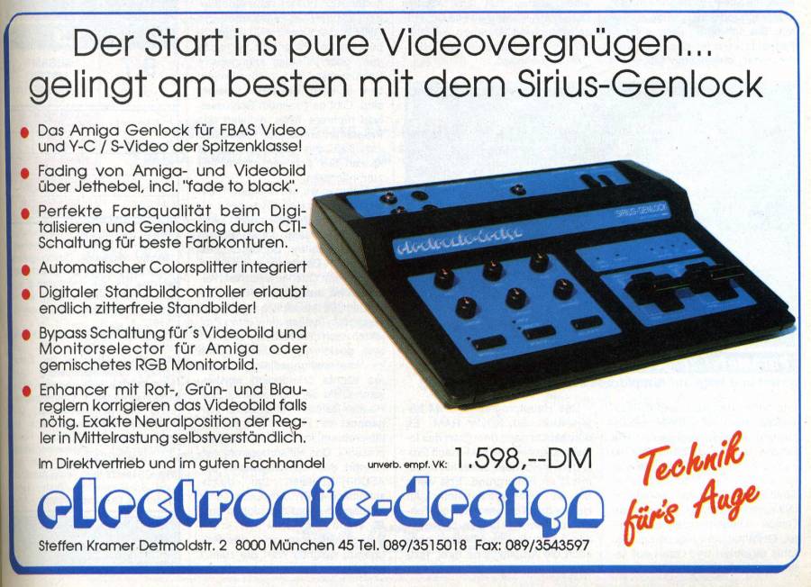 Electronic Design Sirius - Vintage Advert - Date: 1991-11, Origin: DE