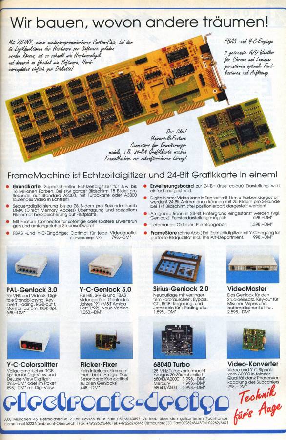 Electronic Design FrameMachine - Vintage Advert - Date: 1992-10, Origin: DE