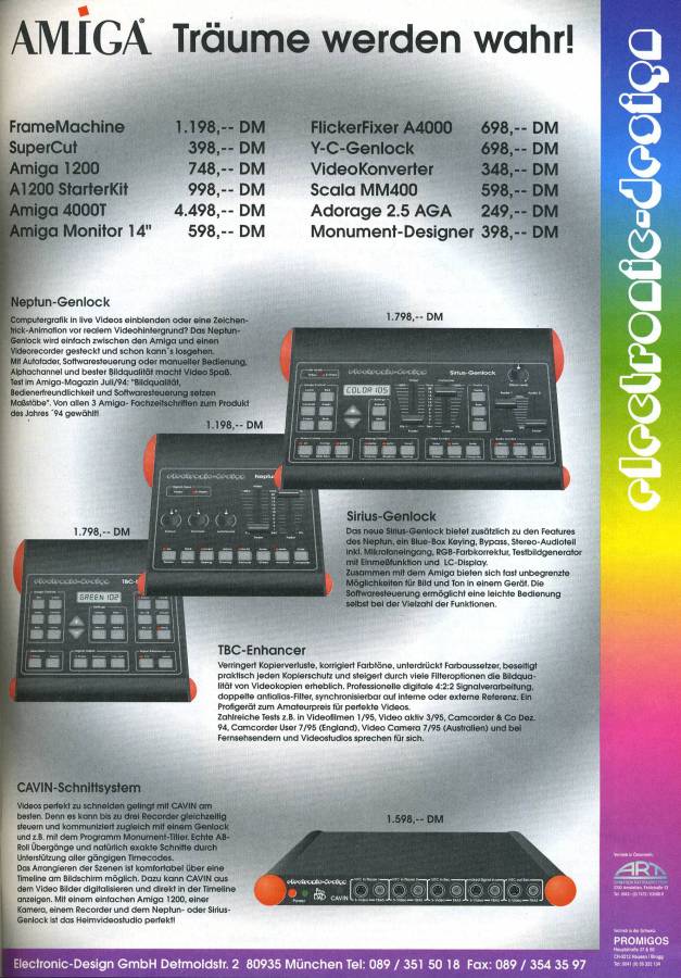 Electronic Design Sirius II - Vintage Ad (Datum: 1995-12, Herkunft: DE)