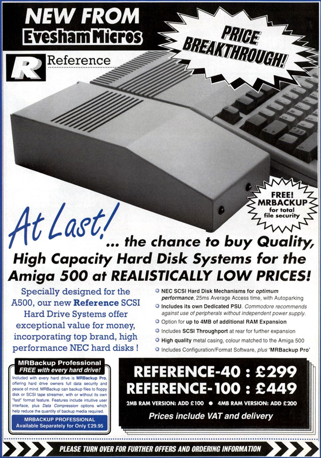 Evesham Micros Reference 40/100 - Zeitgen&ouml;ssische Werbung - Datum: 1991-07, Herkunft: GB