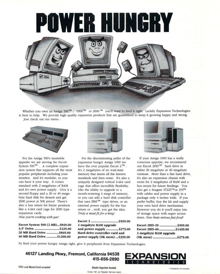 Expansion Technologies Escort 500 - Vintage Advert - Date: 1988-03, Origin: US