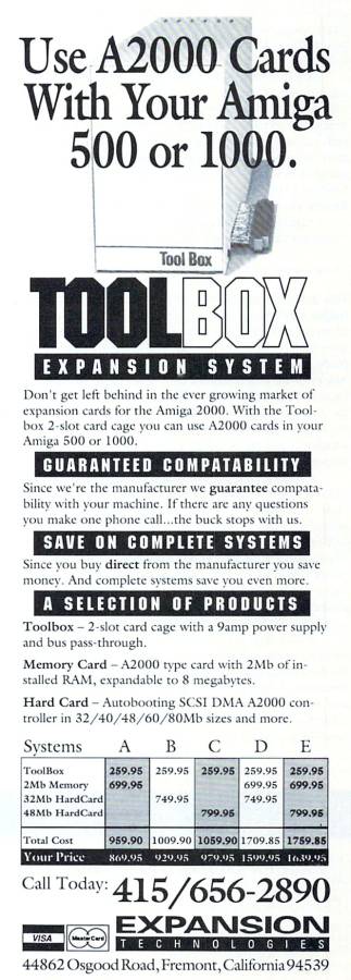 Expansion Technologies ToolBox - Vintage Advert - Date: 1989-08, Origin: US