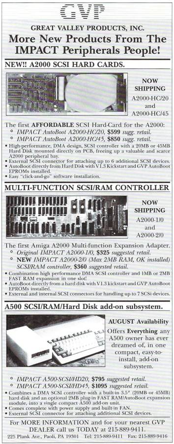 Great Valley Products Impact A500-SCSI - Vintage Advert - Date: 1988-08, Origin: US