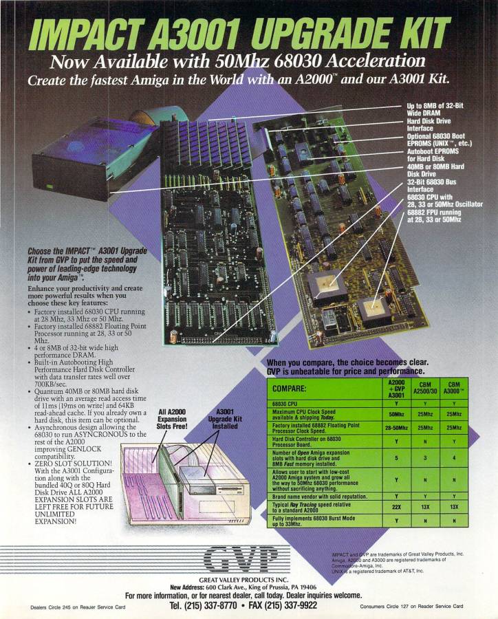 Great Valley Products A3001 (Impact A2000-030) - Vintage Advert - Date: 1990-07, Origin: US