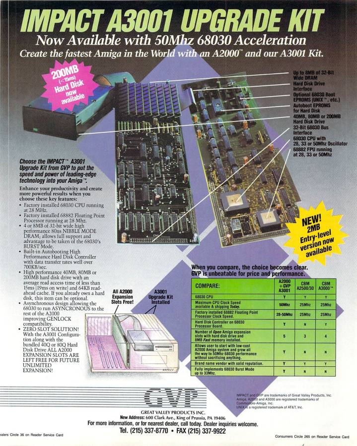 Great Valley Products A3001 (Impact A2000-030) - Vintage Ad (Datum: 1990-12, Herkunft: US)