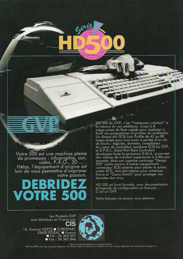 Great Valley Products Impact A500 HD8+ Series II - Vintage Advert - Date: 1991-05, Origin: FR
