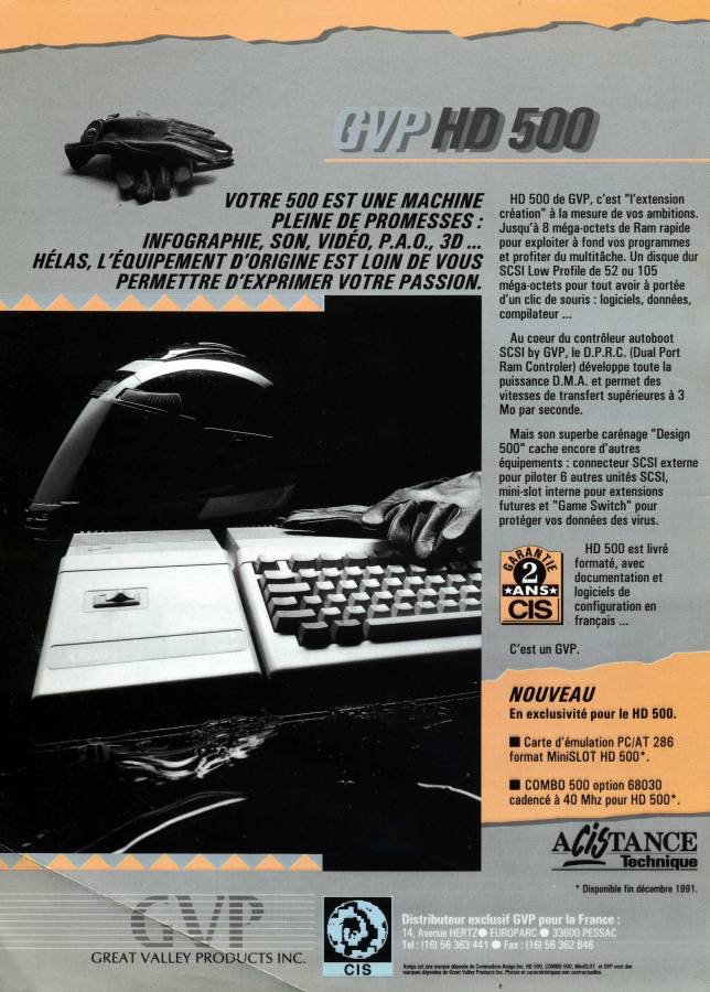 Great Valley Products Impact A500 HD8+ Series II - Vintage Advert - Date: 1991-11, Origin: FR