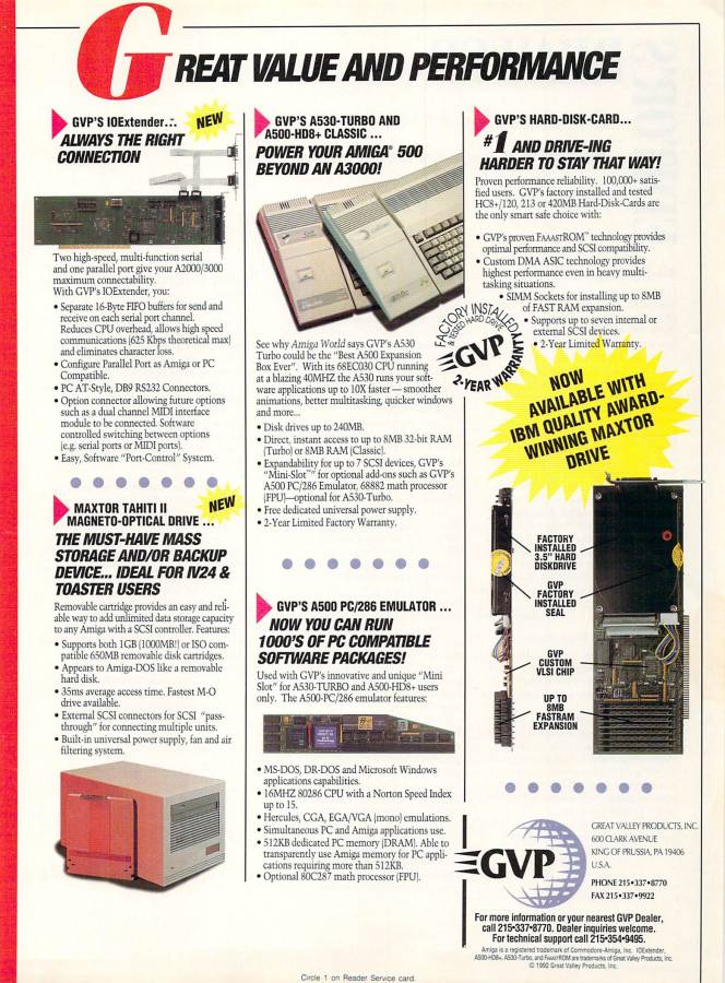 Great Valley Products Impact A500 HD8+ Series II - Vintage Ad (Datum: 1992-11, Herkunft: US)