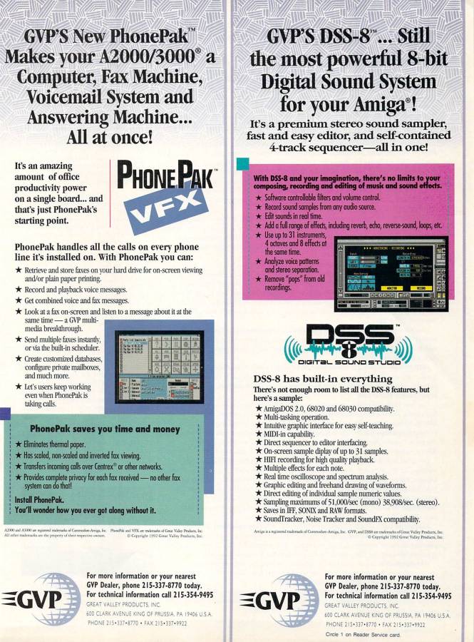 Great Valley Products PhonePak VFX - Vintage Advert - Date: 1992-11, Origin: US