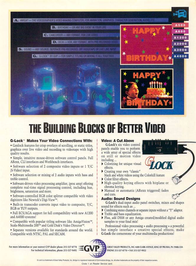 Great Valley Products G-Lock - Vintage Advert - Date: 1993-03, Origin: US