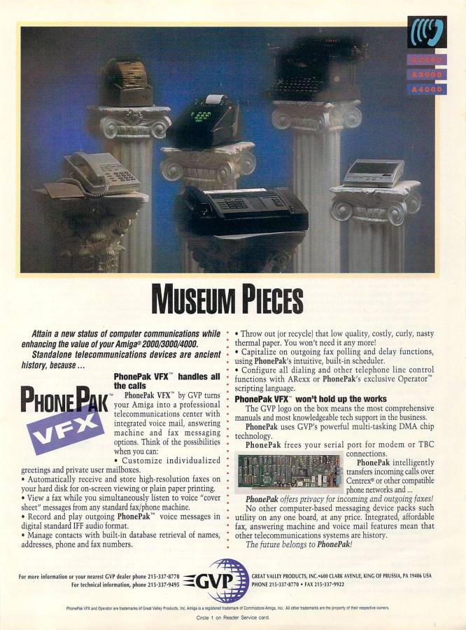Great Valley Products PhonePak VFX - Vintage Advert - Date: 1993-03, Origin: US