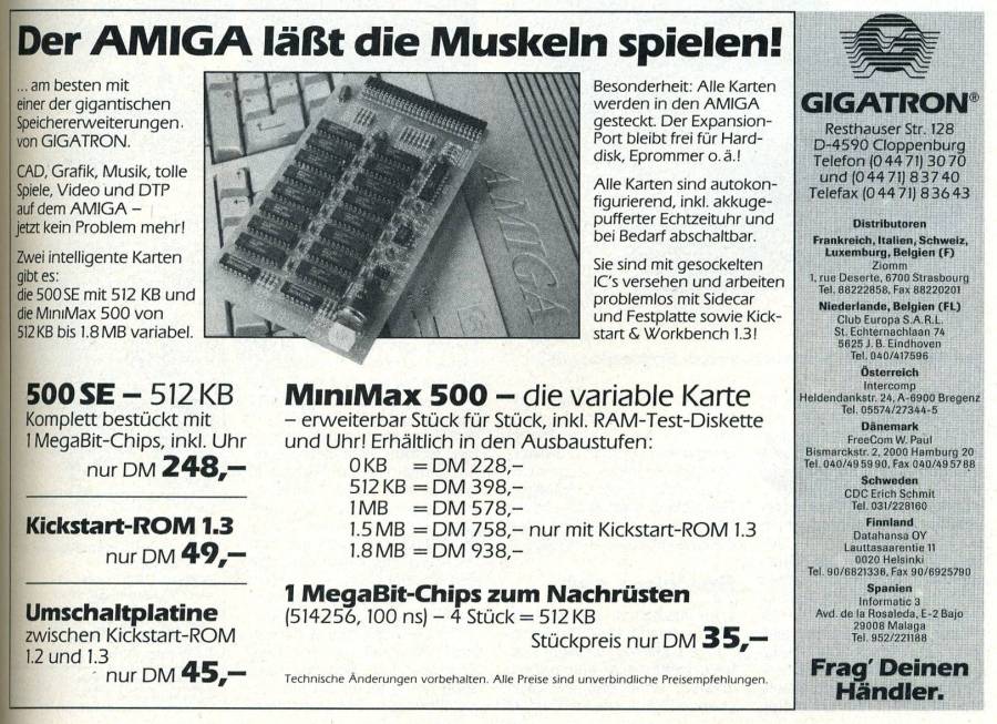 Gigatron MiniMax 1.8 & MiniMax Plus - Vintage Ad (Datum: 1989-10, Herkunft: DE)